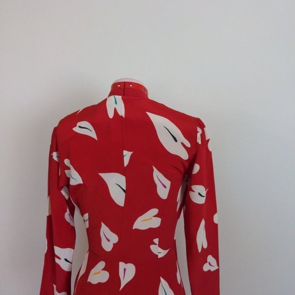 Wrap Dress  ORLEON DE PARIS Vintage Women Shoulder Padded Multicolor Size 7 - Picture 14 of 16